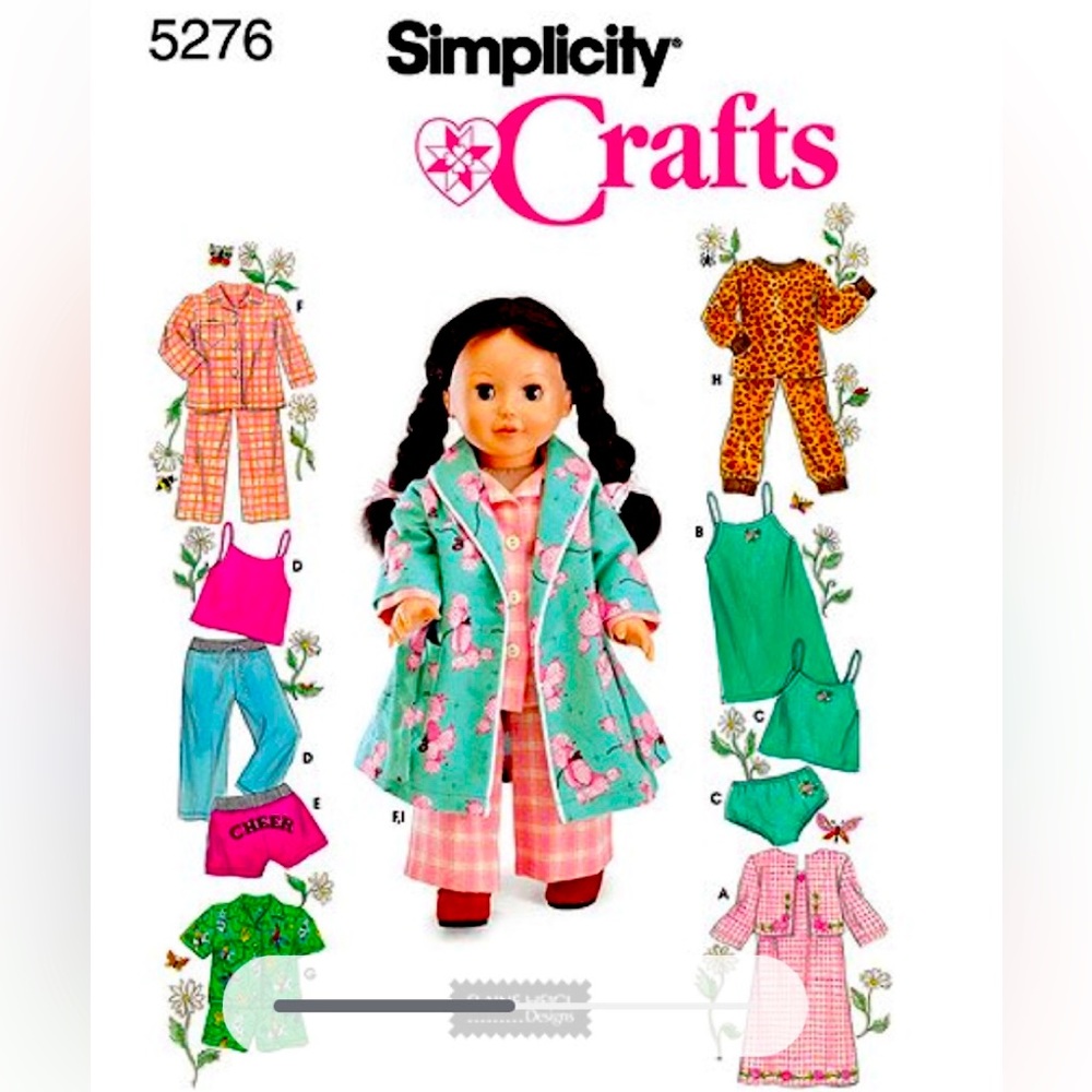 Simplicity One Size Doll Clothes Pattern, 1 Each NEW